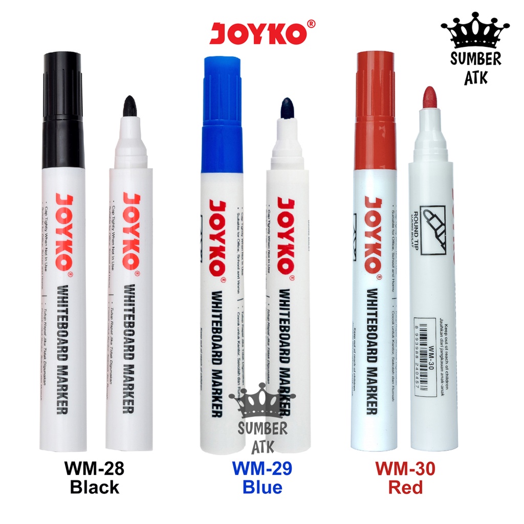 

Whiteboard Marker / Spidol Papan Putih Joyko WM-28 WM-29 WM-30 HITAM , BIRU , MERAH - 1 PCS