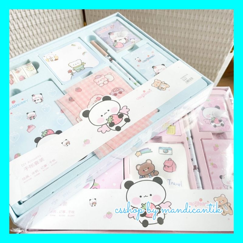 

PAKET ALAT TULIS 7 IN 1 alat tulis jurnal kelinci/panda cewe ready 2 warna cantik lucu