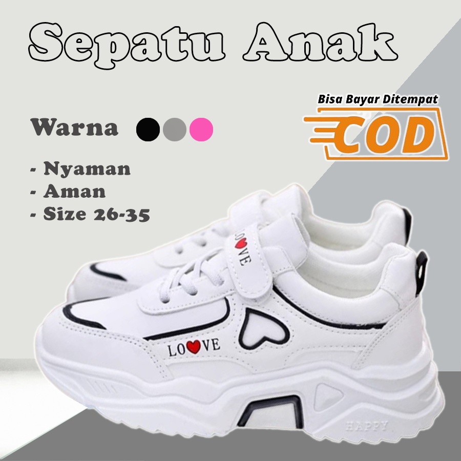 Jual Sepatu Sneaker Anak-anak Spatu Anak Perempuan Cewek Model Korea