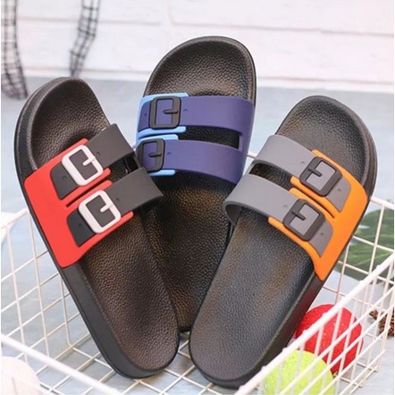 Slide Sandal Karet Pria Terbaru Gesper 2