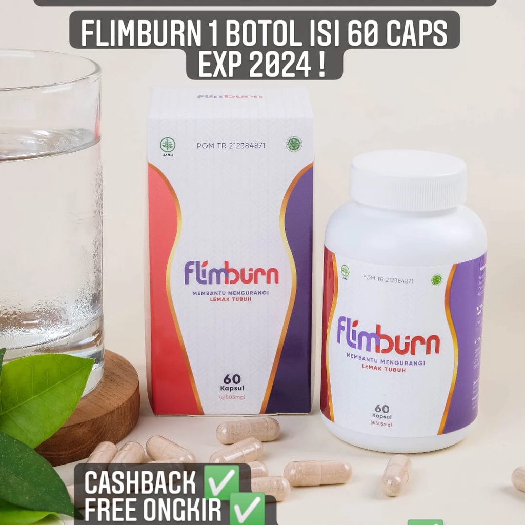 Flimburn By Flimty Isi 60 Kapsul Fatburner Pembakar Lemak Pelangsing Flim Burn BPOM HALAL MUI