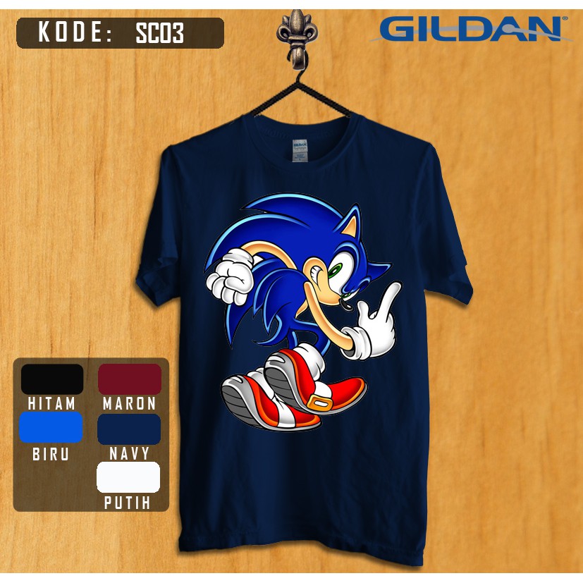 kaos film cartoon sonic original gildan 03