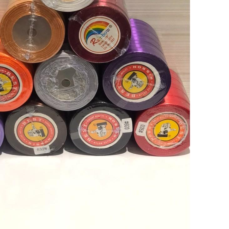 

♗ Pita satin 3/8” / Pita bahan 1 cm isi 10 roll / Satin Ribbon ♛