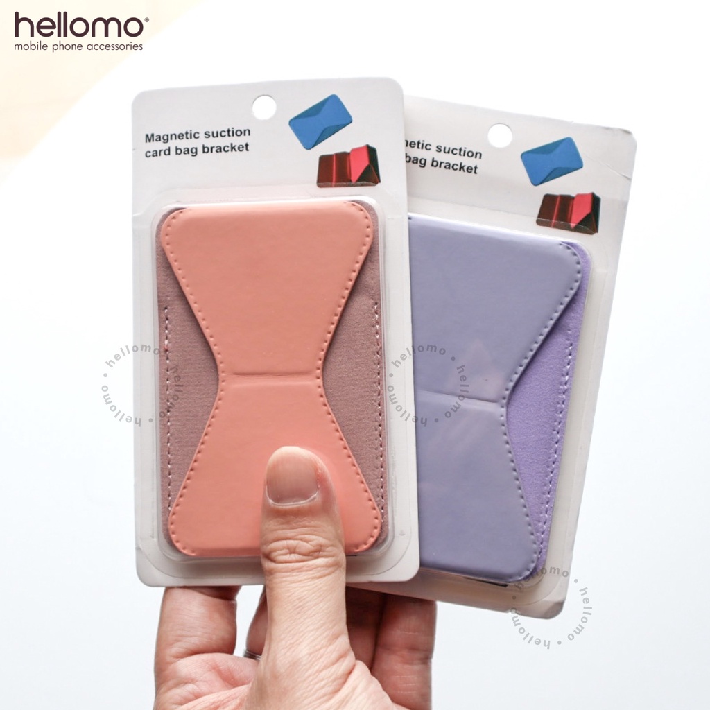 Phone Grip Magnetic Sticky Card Stand Holder Tempat Kartu Hp Magnet Dudukan Handphone