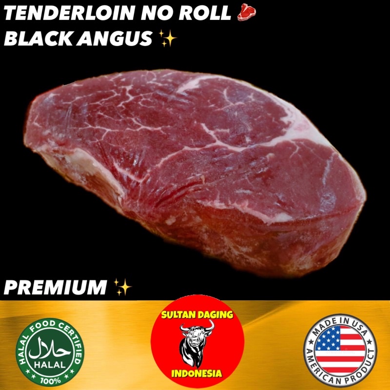 

WAGYU TENDERLOIN STEAK NO ROLL BLACK ANGUS 200 GRAM IMPORT DARI USA/ NO ROLL STEAK/ TENDERLOIN NO ROLL US/TENDERLOIN BLACK ANGUS USDA/TENDERLOIN ANGUS
