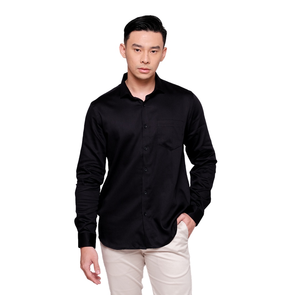 MOC Kemeja Lengan Panjang Pria FRANCIZ - BLACK