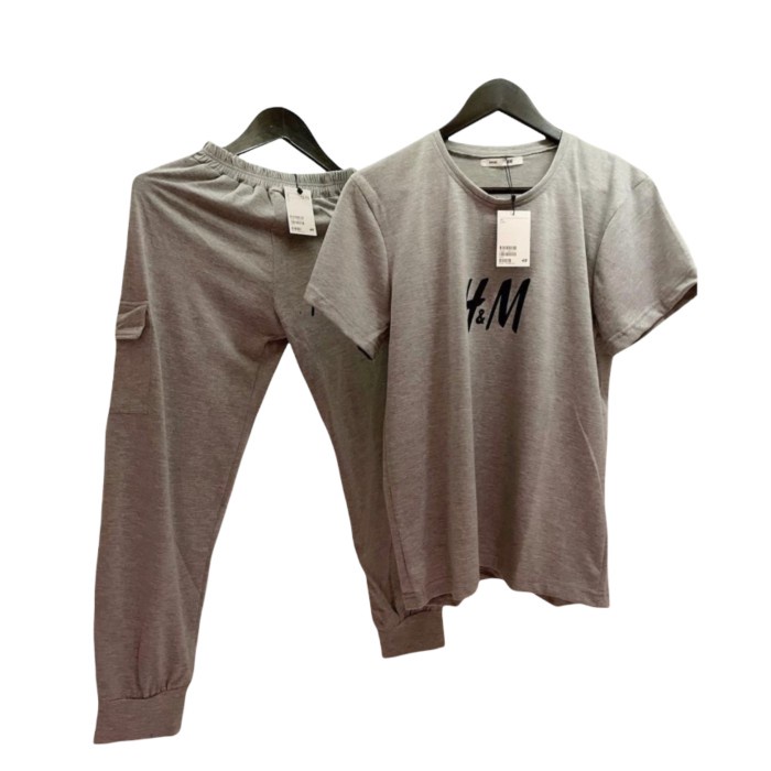 HM Jeju Casual Set Grey / One Set HM / Setelan Baju Wanita