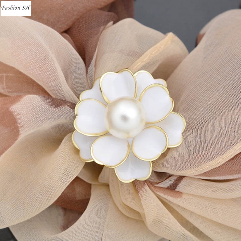 Rose gold rhinestone brooch big pearl crystal wedding bouquet set M40009