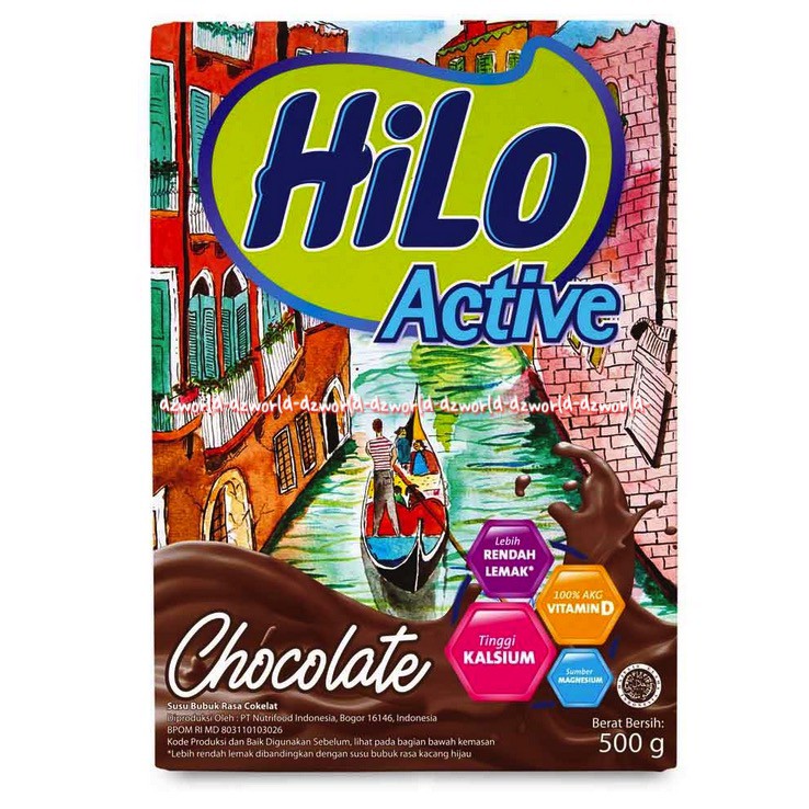 HILO Active Vanilla Coklat 500gr Hi-lo Active Vanila Susu Kalsium Tulang Untuk Remaja Hilo Aktif Susu Rasa Cokelat Vanila 500 gr