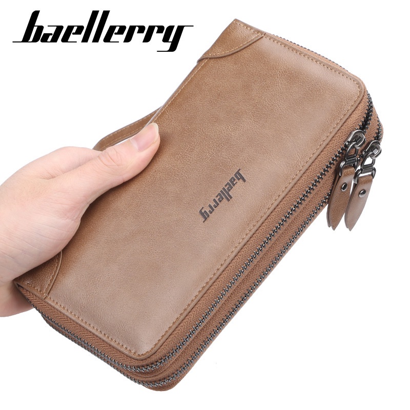 [BISA COD] BAELLERRY S6702 Dompet Pria Wanita Panjang Bahan Kulit PU Leather Premium