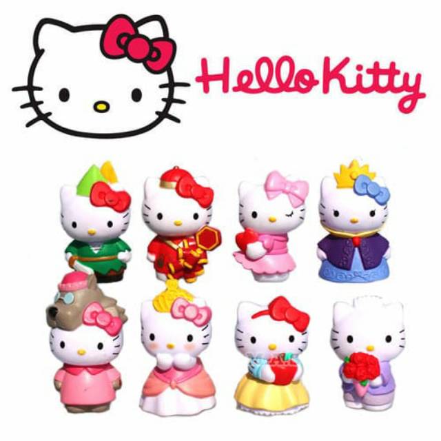 Hello Kitty Action Figure Set Cake Topper Hiasan Kue Tart Robin Hood Mainan Anak Murah
