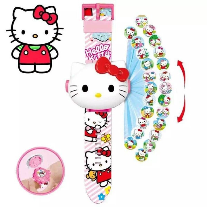 Jam Anak Hello Kitty Jam Tangan Anak Proyektor Jam Fashion Anak Perempuan Trendy