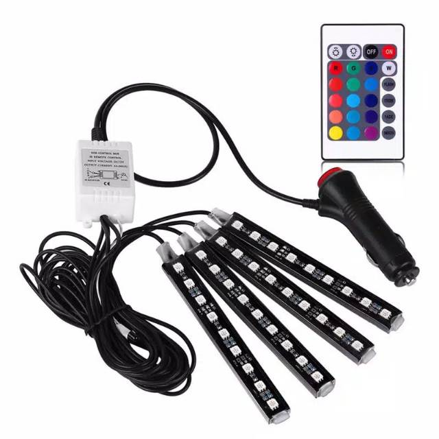 LAMPU LED KOLONG MOBIL LAMPU DASHBOARD 16 WARNA RGB REMOTE