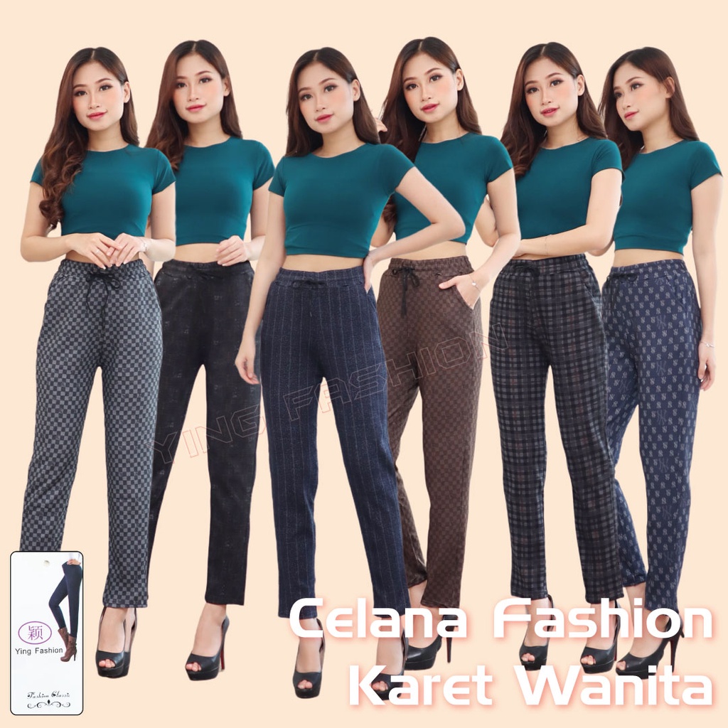 CELANA YING FASHION 121-135 / celana santai / celana jalan santai / ying fashion / CELANA KARET / CELANA KOTAK / CELANA ZAHRA