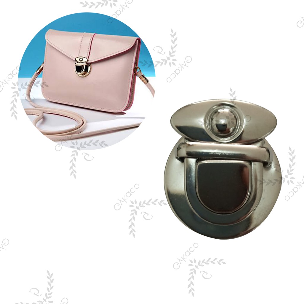 Variasi V198 Kunci Sodok / Slop / Buckle NEKEL CHROME - Aksesoris Tas &amp; Dompet Wanita Fashion IMPORT