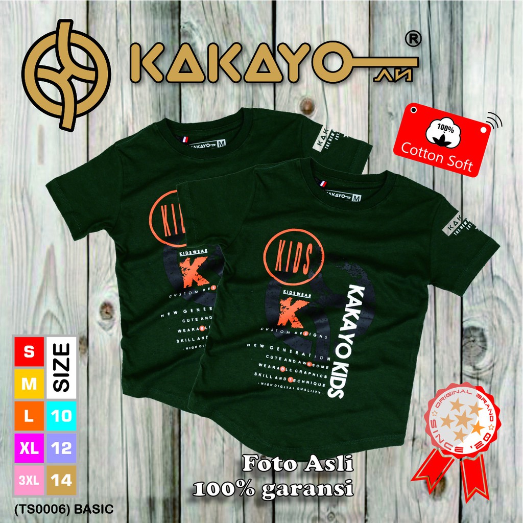 Kakayo Kids  /Kaos Anak laki/Muslim/Atasan/Baju anak cowok//pakaian anak/Bahan Katun 30s