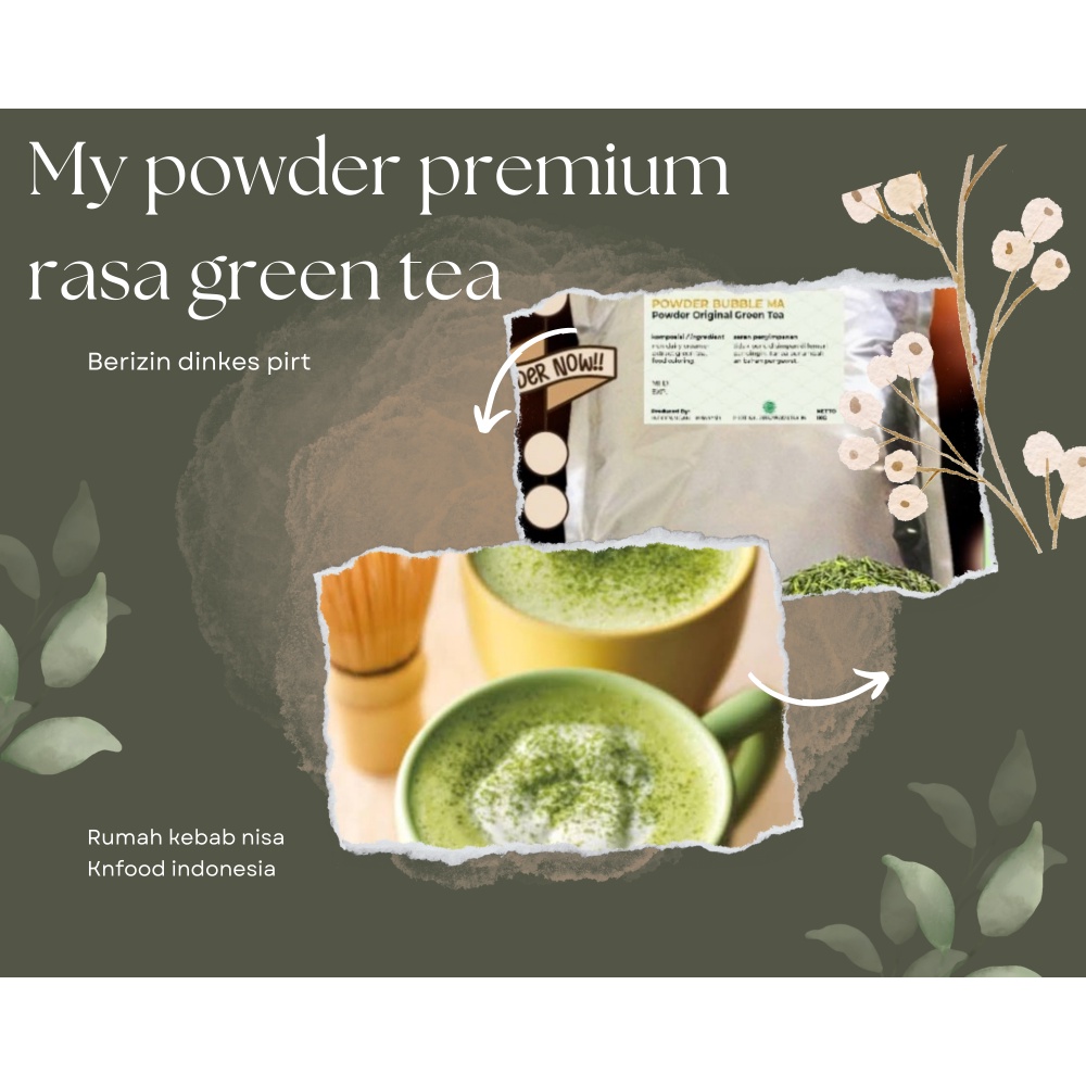 

Powder PREMIUM (MA) Rasa Green Tea 1kg / Bubuk Bubble Drink Rasa Green Tea