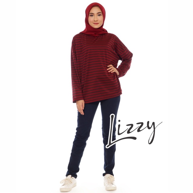 Lizzy - OVERSIZED LONG SLEEVE MAROON BLACK