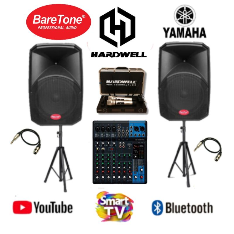 PAKET SPEAKER BARETONE 15 INCH DAN MIXER YAMAHA UNTUK OUTDOOR/INDOOR