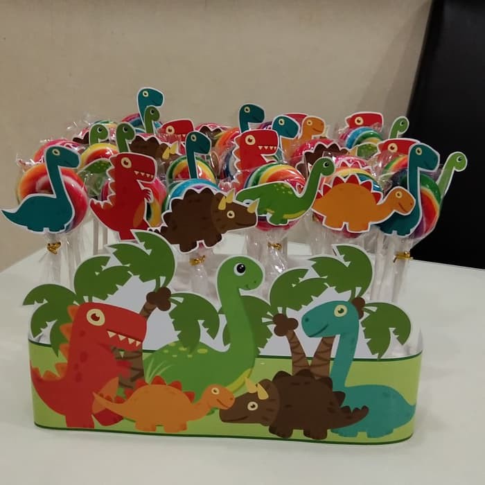 

Dinosaurus Permen Lolipop Stand Ulang Tahun isi 30pc HHR1784