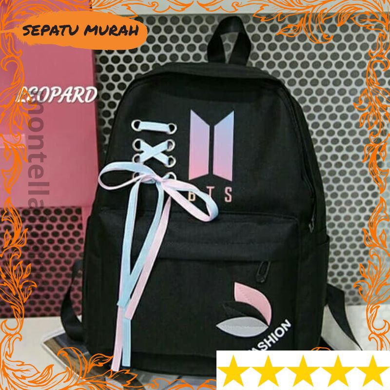 TAS ARTIS MILENIALS KEKINIAN TERMURAH ORI Tas punggung cewek Backpack Korean BTS Pita Ransel BTS