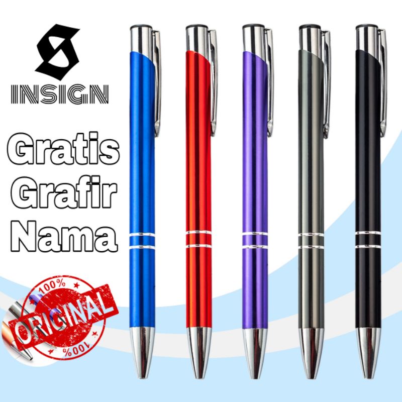 

original pulpen ballpoint insign gratis Grafir nama