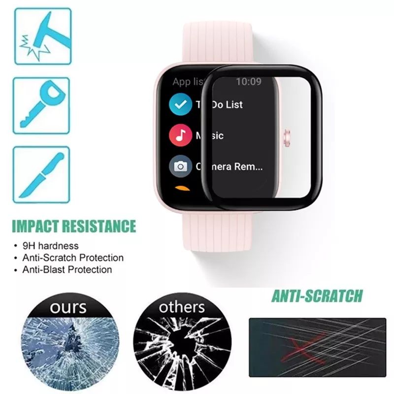 Anti Gores 3D Full Cover Screen Protector Amazfit Bip 3 Bip 3 Pro Bip U Bip U Pro