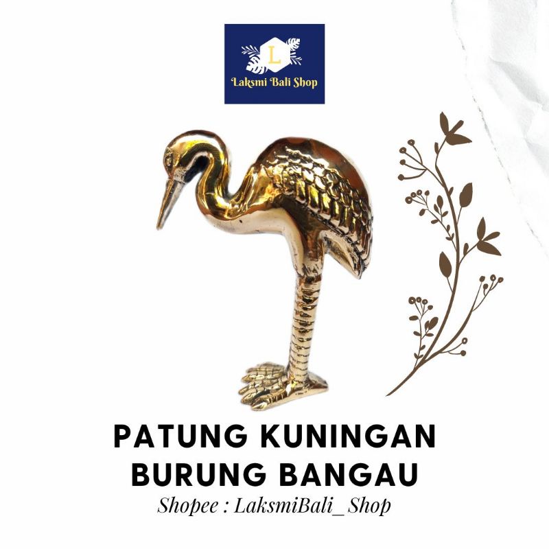 Patung kuningan Burung Bangau Pajangan Dekorasi