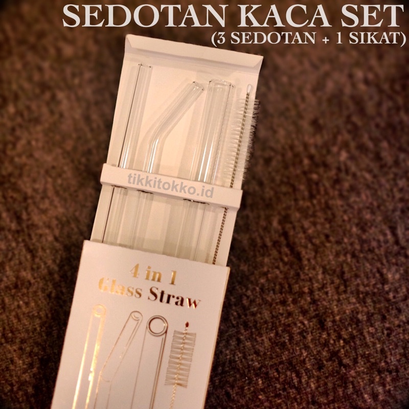 sedotan kaca / sedotan bening / sedotan transparan / pyrex reusable