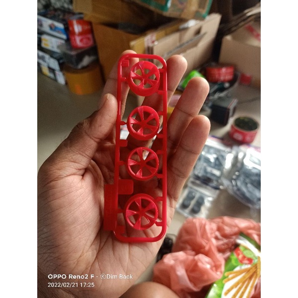 Tamiya Wheel Velg 5 Spoke Medium PP Red Merah