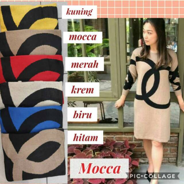 Linystore Dress rajutan chanel/ tunik casual fashion wanita rajutan import