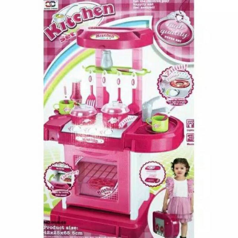 Mainan anak kitchen set koper besar - mainan edukasi anak masak masakan anak cewek perempuan