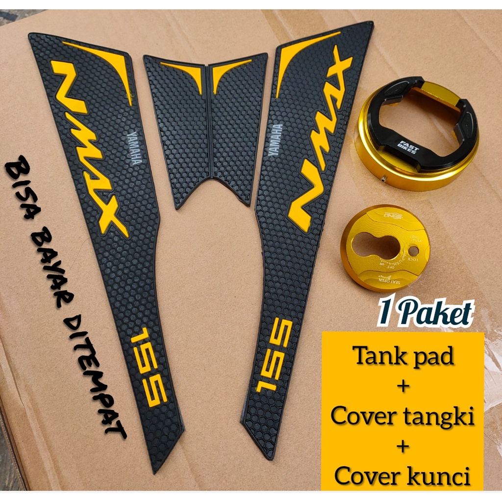 Duck Pad Nmax Lama Tank Pad Tankpad Nmax Old Deckpad Yamaha Nmax Old Khusus Nmax Lama tahun 2015-2019 Warna Gold BONUS cover tangki+cover kunci emas