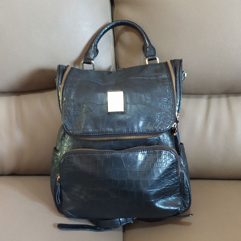 (NET) Ransel Brhas Pati / Brhaspati Preloved / Tas Monza / Ransel Fashion / Ransel Hitam