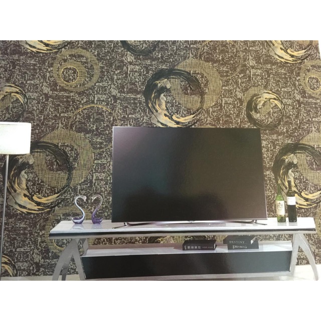 Wallpaper Dinding Motif Kayu Bulat Polkadot Modern Artistik Cozzy