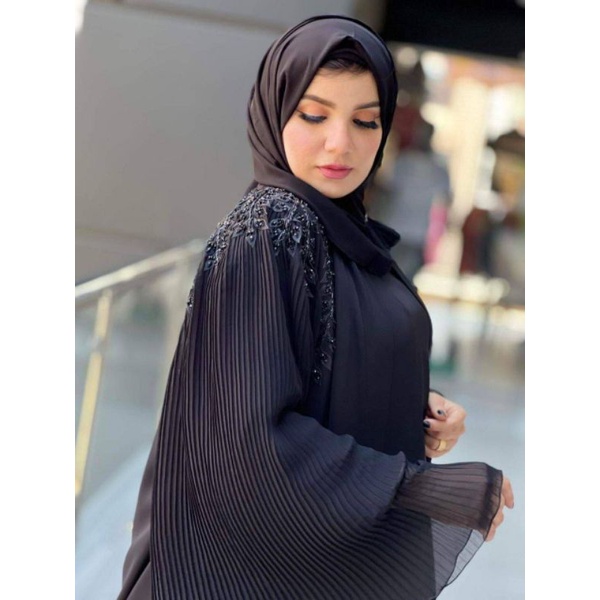 ABAYA BLACK DUBAI ABAYA IMPORT MESIR ORI CANTIK ELEGAN
