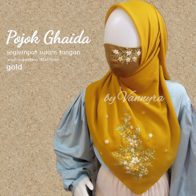Jilbab Sulam Segiempat Pojok Ghaida