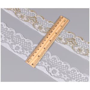 GOLD and SILVER Series - Embroidered Lace Ribbon 50mm (per meter)