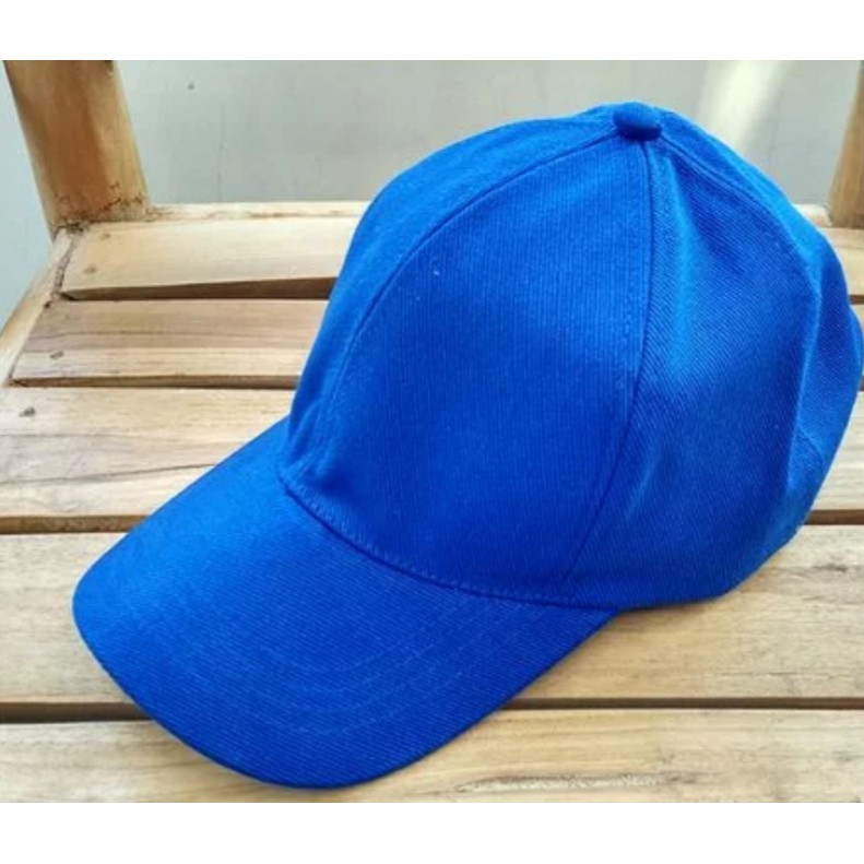 Topi Baseball Polos / Topi Distro Murah / Topi Pria Wanita - Biru