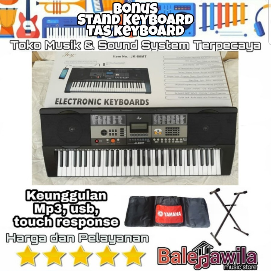 Keyboard Joy Jk80mt JK 80MT JK80 MT (Bonus Stand Keyboard) ORIGINAL