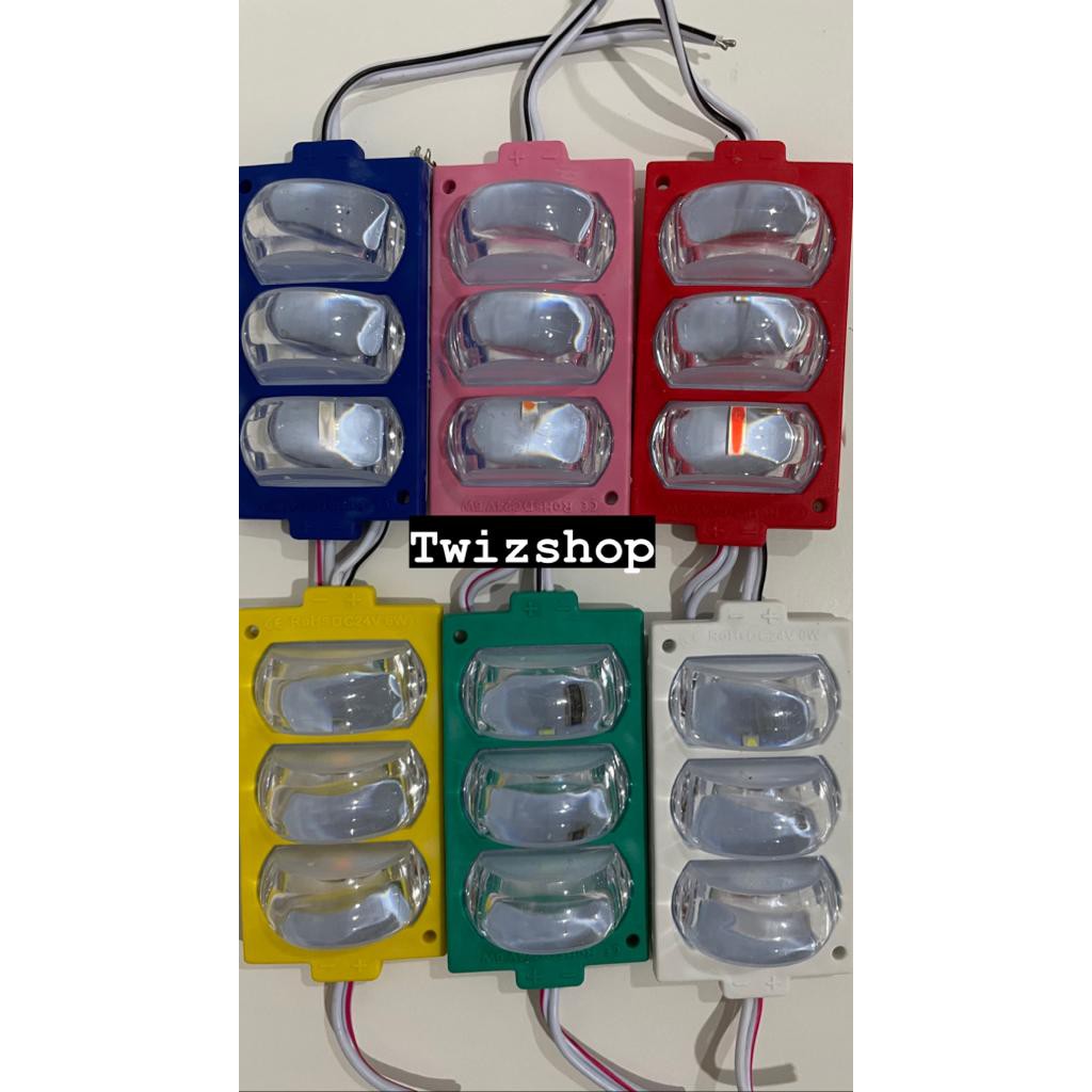 Lampu LED 3 Mata Terang 12 Volt 24 Volt / LED Variasi Mobil Truk Bus