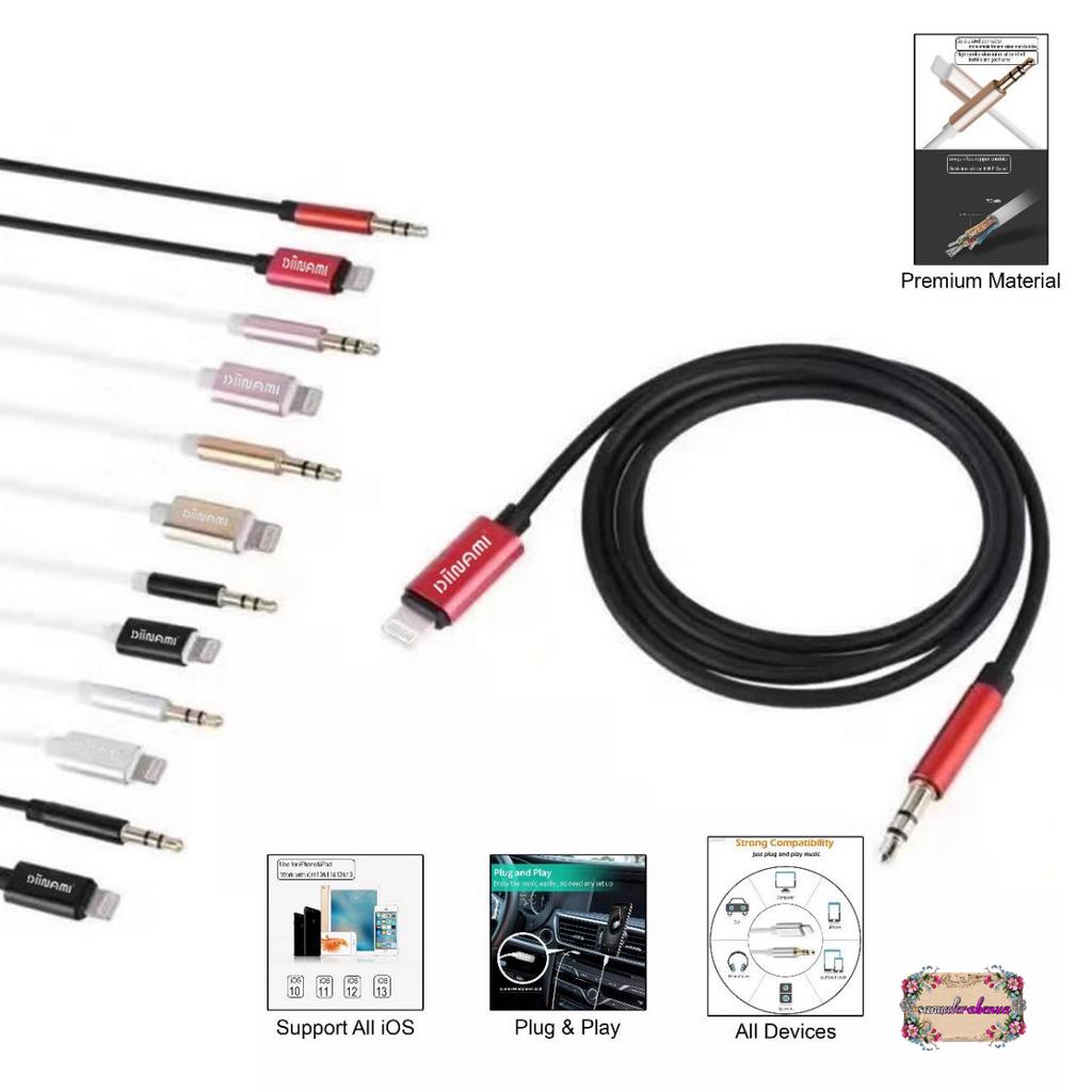 DIINAMI kabel iphone Lightning to aux 3.5mm Type C To Jack 3.5MM Premium Nylon kabel Audio SB5389