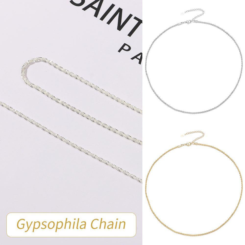 Lily Gypsophila Rantai Shiny Simple Daily Collares Kalung Untuk Wanita Women Hadiah Perhiasan Pernikahan