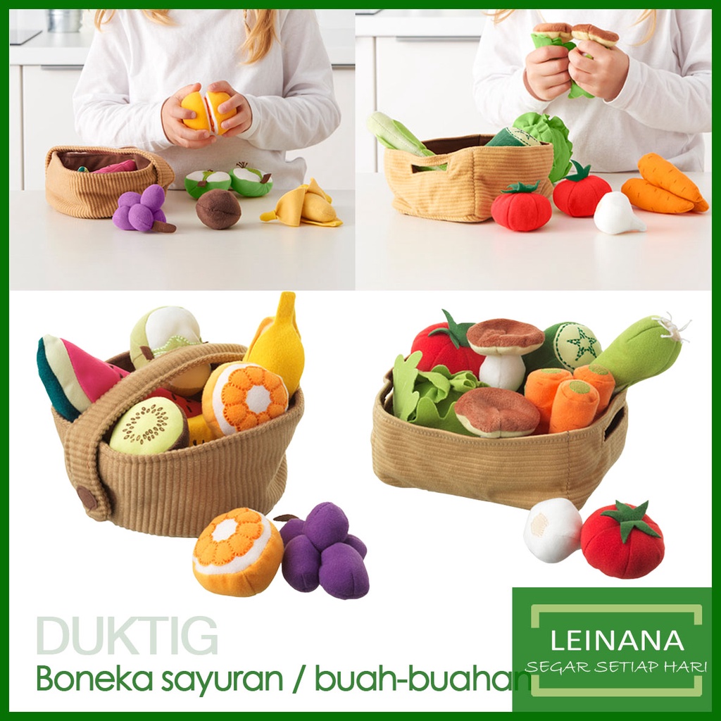 Boneka sayuran / boneka buah-buahan / boneka dg keranjang mainan