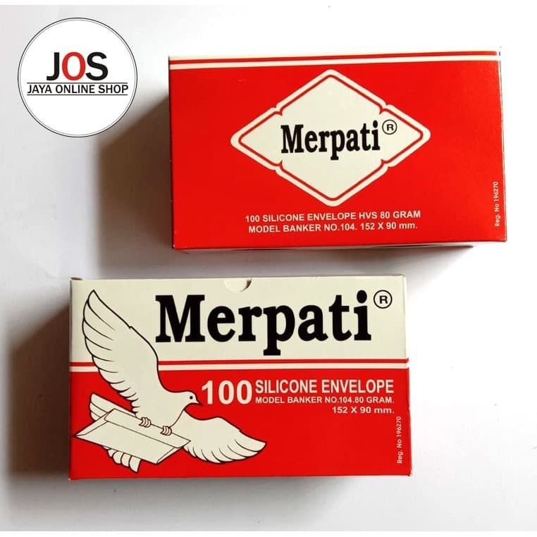 

Amplop Merpati No. 104 Silicon 80 Gram - Ukuran : 152 x 90 mm ( 1 Pak isi 100 lembar)