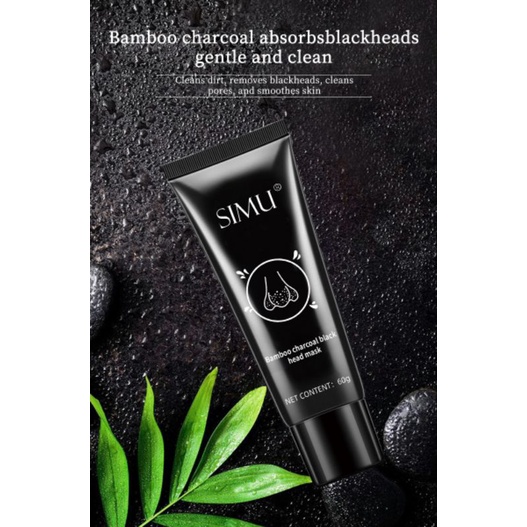 SIMU Bamboo Charcoal Blackhead Mask Masker Wajah Angkat Komedo Original