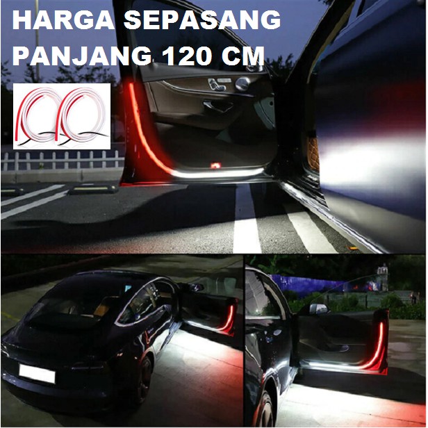 Lampu LED 2 in 1 Car Door Warning Light Pintu Mobil Strip Flow Flash 1,2M 1,2 Meter 120 CM