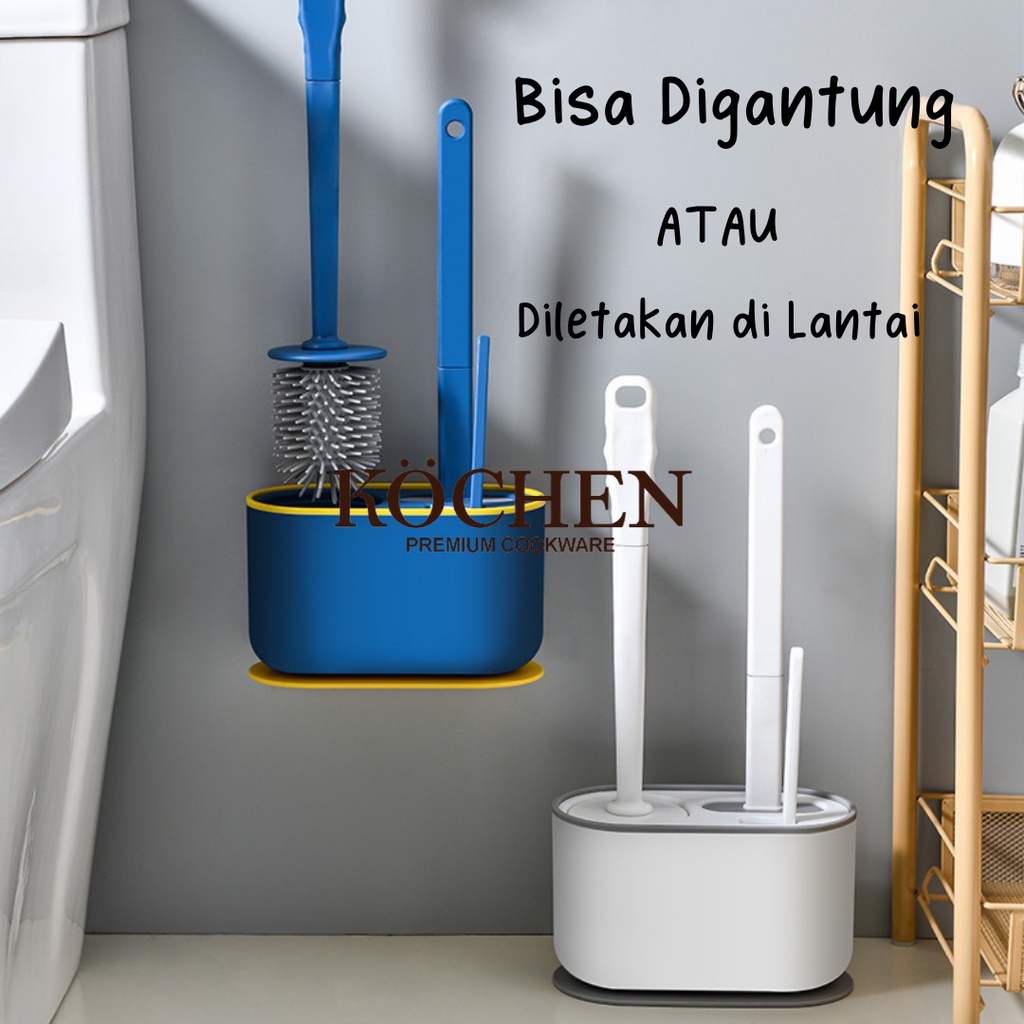 SIKAT PEMBERSIH KLOSET WC TOILET SILIKON JONGKOK DUDUK GAGANG PANJANG FLEKSIBEL 3in1 Alat Pembersih Kamar Mandi Praktis By Mykochen.ina