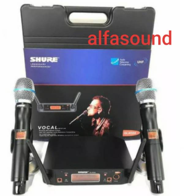 Mic Wireless SHURE GLXD 24 + Koper pegang Pegang Hanheld Glxd24