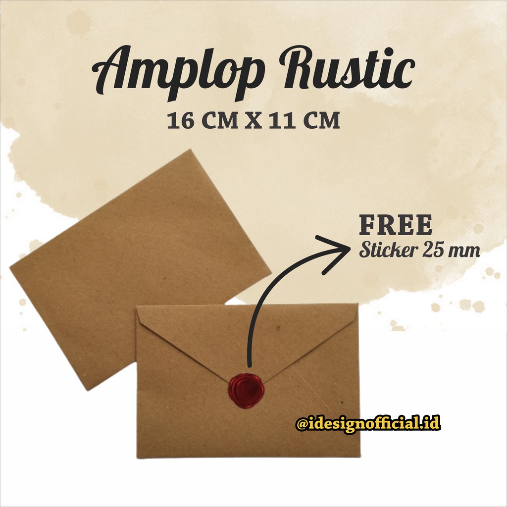 

Amplop Rustic Uk 16 x 11 cm FREE STICKER